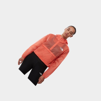 Women's The North Face WINDY PEAK ANORAK Lightweight Jackets Orange | US376QTLK